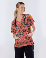 Dachshund Christmas Holiday Nursing Scrub Top - Scrubloop