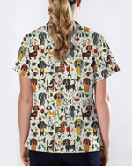 Dachshund Christmas Holiday Nursing Scrub Top - Scrubloop