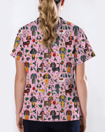 Dachshund Christmas Holiday Nursing Scrub Top - Scrubloop