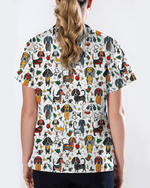 Dachshund Christmas Holiday Nursing Scrub Top - Scrubloop