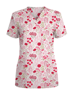 Elegant Pink Roses Diamond Medical Scrub Top - Scrubloop