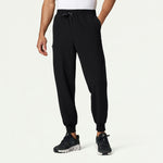 Men’s Classic Fit Utility Jogger Scrub Pants with 8 Pockets and Drawstring Waist