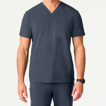 Men’s Classic Fit V-Neck Scrub Top with 3 Functional Pockets