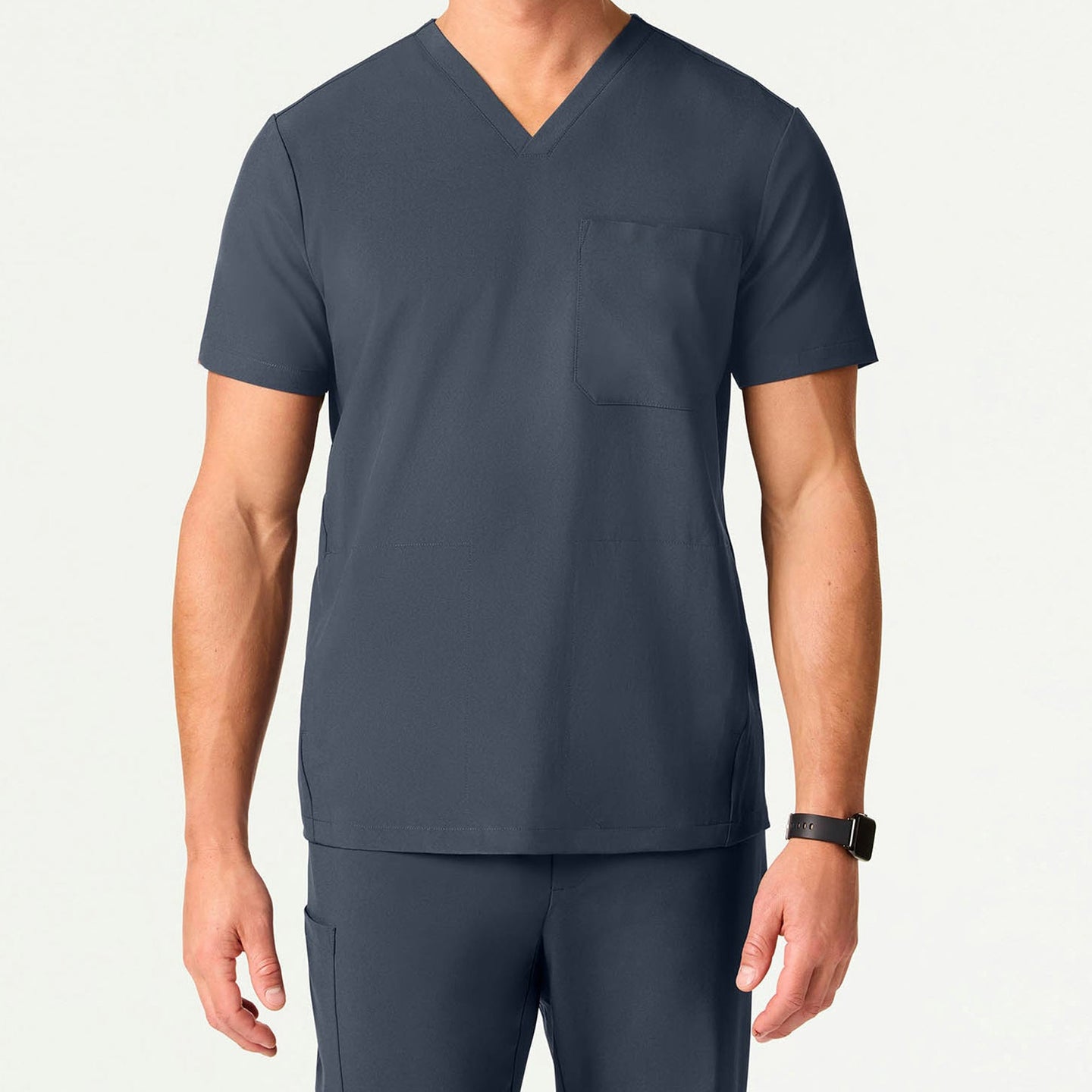 Men’s Classic Fit Lightweight Scrub Top with 3 Functional Pockets