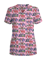 Festive Santa Rudolph Frosty Scrub Top - Scrubloop
