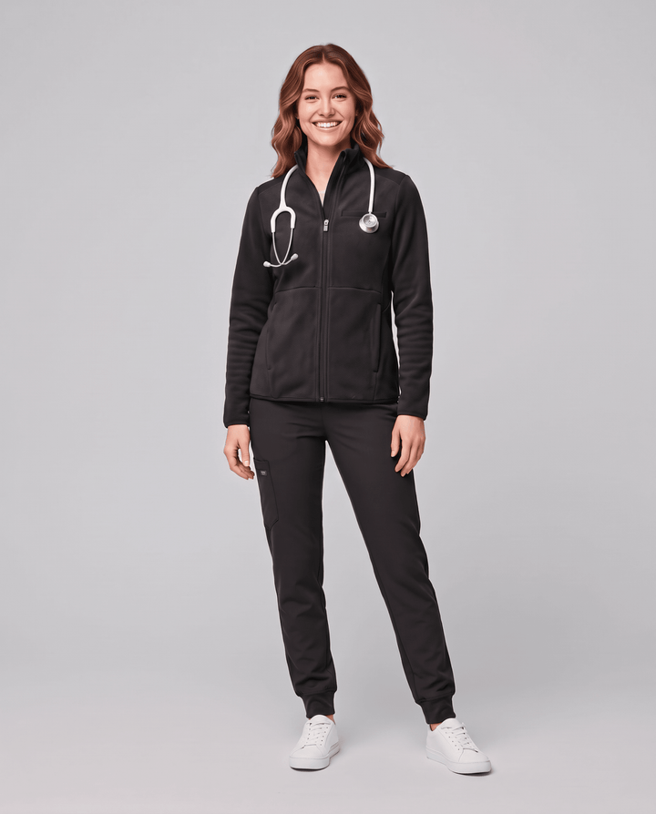 Fleece Scrub Jacket Black