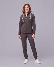 Fleece Scrub Jacket Pewter