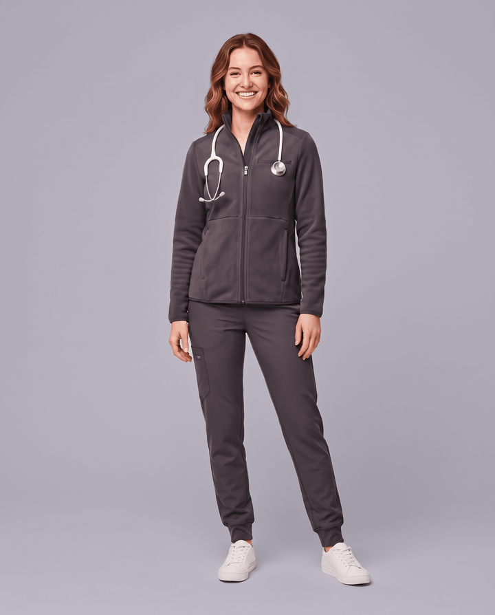 Fleece Scrub Jacket Pewter