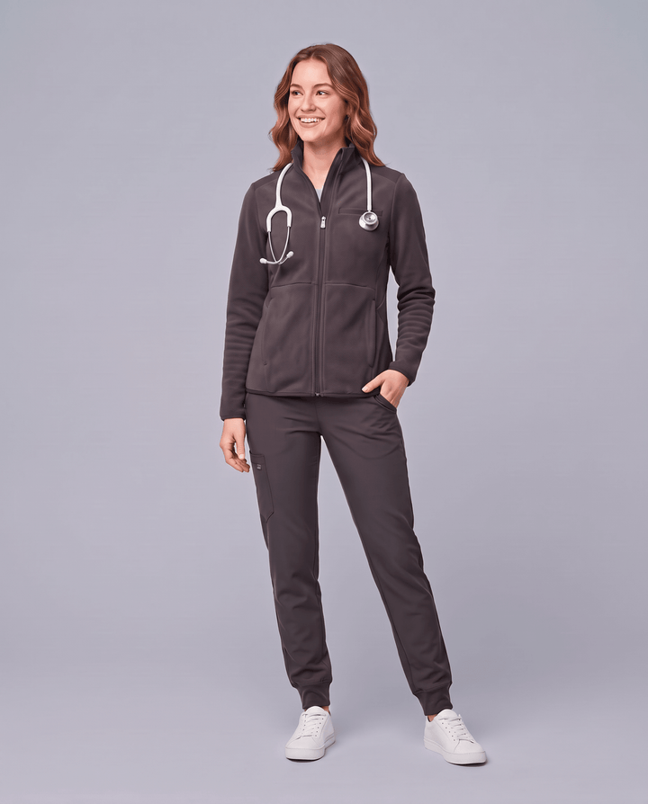 Fleece Scrub Jacket Pewter