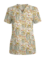 Floral Tooth Sunflower Dental Assistant Scrub Top - Scrubloop