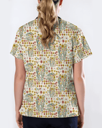 Floral Tooth Sunflower Dental Assistant Scrub Top - Scrubloop