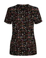 Funny Black Lab Reindeer Scrub Top - Scrubloop