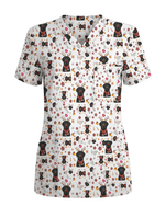 Funny Black Lab Reindeer Scrub Top - Scrubloop