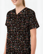 Funny Black Lab Reindeer Scrub Top - Scrubloop