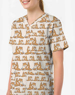 Funny Cat Yoga Poser Medical Scrub Top - Scrubloop