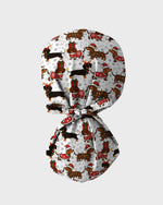 Funny Christmas Dachshund Wearing Santa Outfit Scrub Cap - Scrubloop