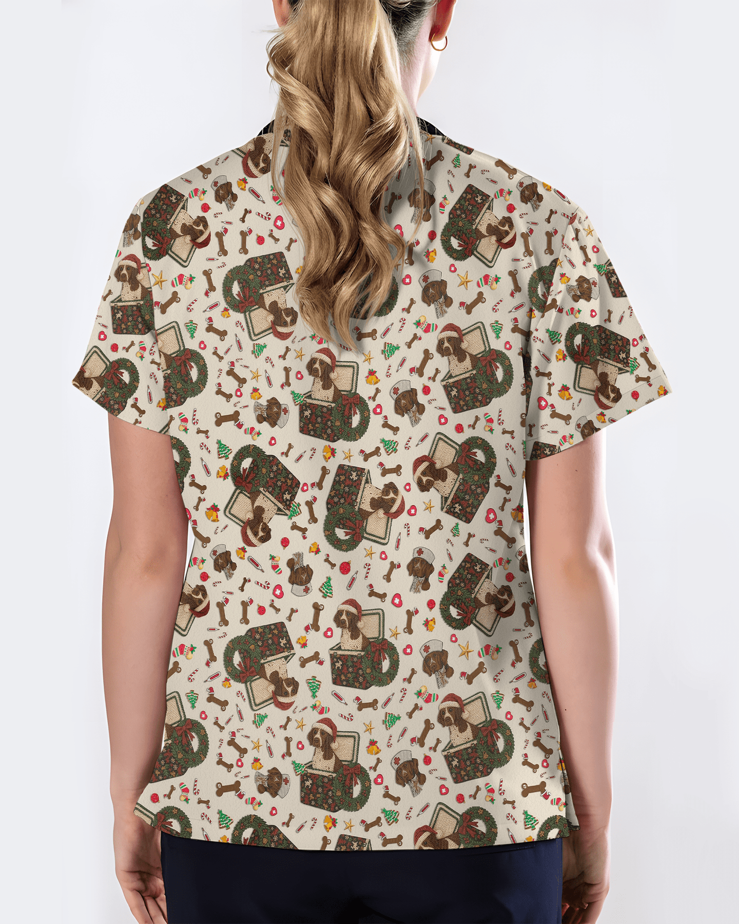 Funny Christmas Dog Holiday Nursing Scrub Top - Scrubloop