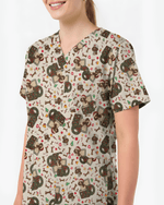 Funny Christmas Dog Holiday Nursing Scrub Top - Scrubloop