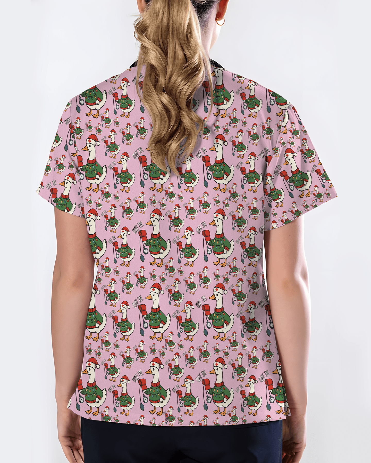 Funny Christmas Goose Holiday Nurse Scrub Top - Scrubloop