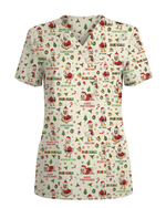 Funny Christmas Goose Pain Scale Nursing Scrub Top - Scrubloop