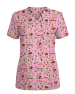 Funny Christmas Goose Pain Scale Nursing Scrub Top - Scrubloop