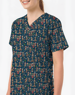 Funny Christmas Kangaroo Holiday Medical Scrub Top - Scrubloop