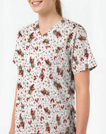 Funny Christmas Lobster Holiday Medical Scrub Top - Scrubloop