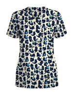 Funny Cosmic Black Cat Scrub Top - Scrubloop
