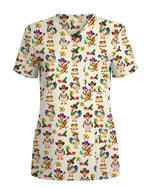 Funny Cowboy Chicken Medical Scrub Top - Scrubloop