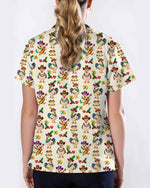 Funny Cowboy Chicken Medical Scrub Top - Scrubloop