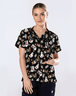 Funny Cute Halloween Ghost Medical Scrub Top - Scrubloop