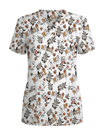 Funny Cute Halloween Ghost Medical Scrub Top - Scrubloop