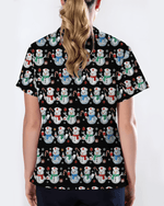 Funny Diamond Snowman Holiday Medical Scrub Top - Scrubloop