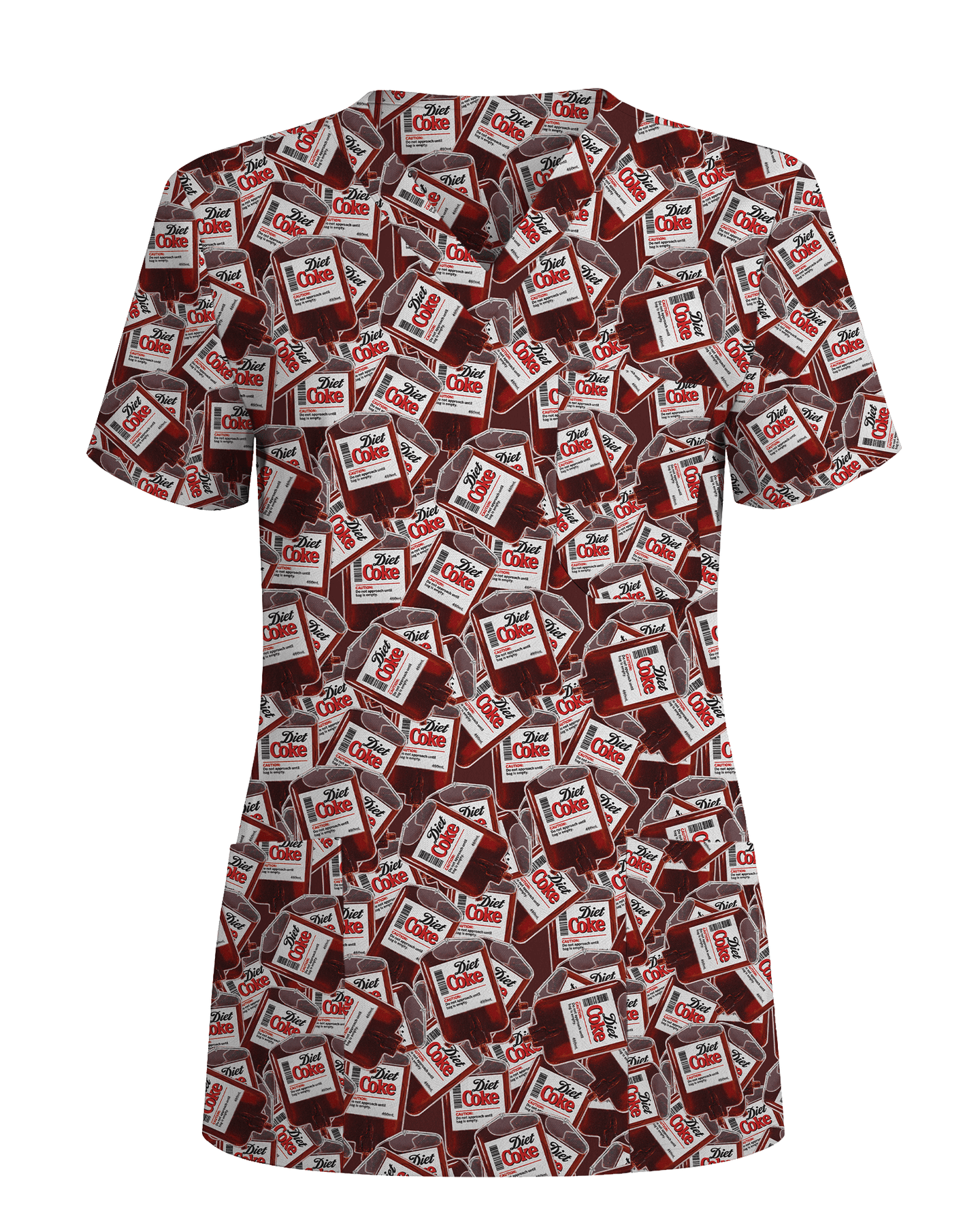 Funny Diet Coke IV Bag Nurse Scrub Top - Scrubloop