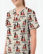 Funny Doxycycline Dachshund Nurse Scrub Top - Scrubloop