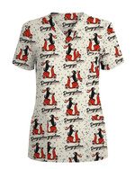 Funny Doxycycline Dachshund Nurse Scrub Top - Scrubloop