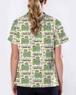 Funny Frog Pattern Nurse Scrub Top - Scrubloop