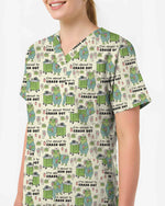 Funny Frog Pattern Nurse Scrub Top - Scrubloop