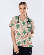 Funny Ho Ho Ho Babies Christmas Scrub Top - Scrubloop