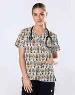 Funny Nutcracker Nurse Christmas Scrub Top - Scrubloop
