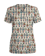 Funny Nutcracker Nurse Christmas Scrub Top - Scrubloop