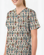 Funny Nutcracker Nurse Christmas Scrub Top - Scrubloop