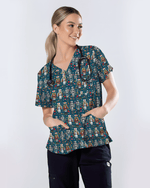 Funny Nutcracker Nurse Christmas Scrub Top - Scrubloop