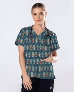 Funny Nutcracker Nurse Christmas Scrub Top - Scrubloop