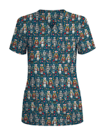 Funny Nutcracker Nurse Christmas Scrub Top - Scrubloop