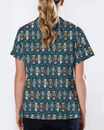 Funny Nutcracker Nurse Christmas Scrub Top - Scrubloop