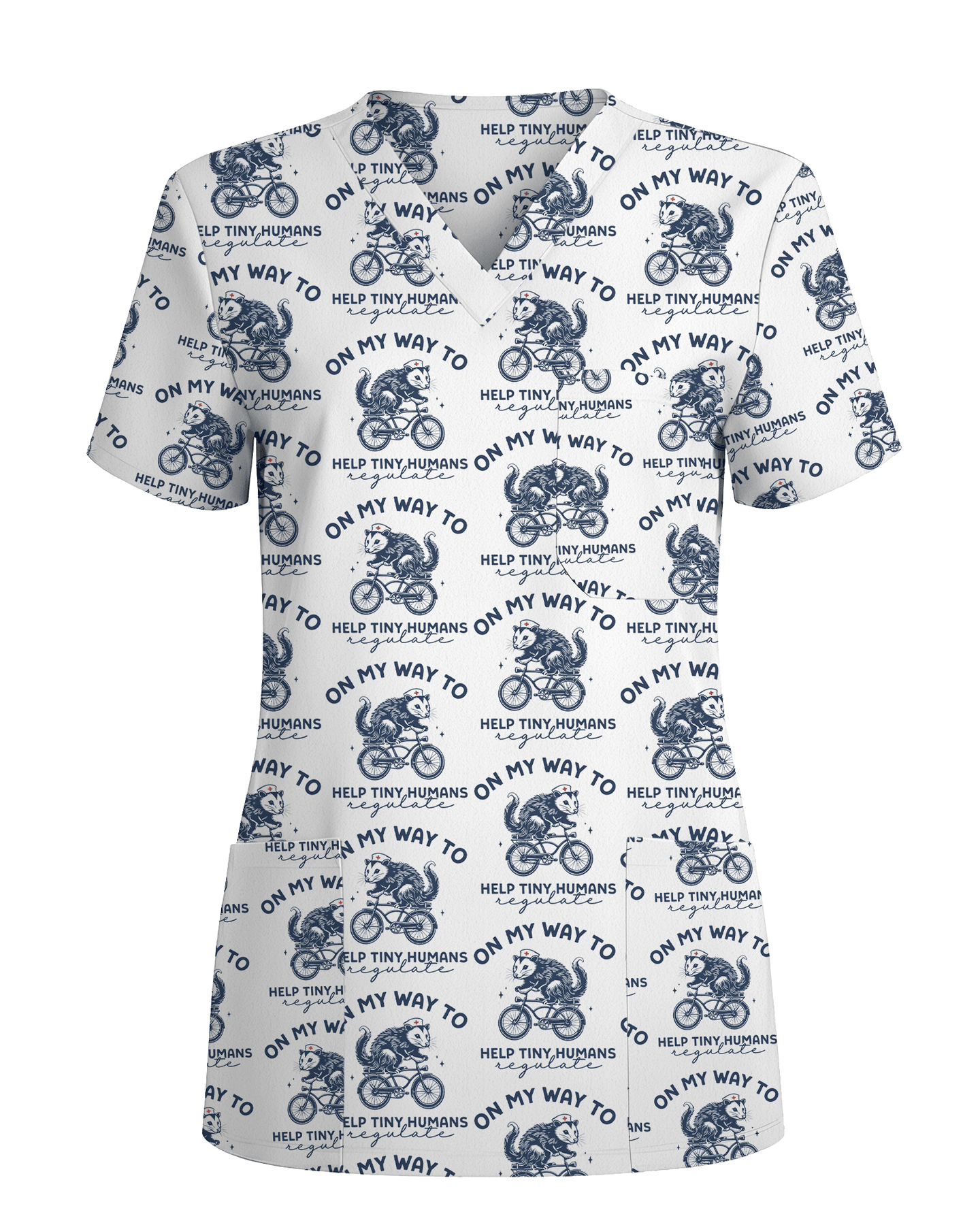Funny Opossum Pediatric Nurse Scrub Top - Scrubloop