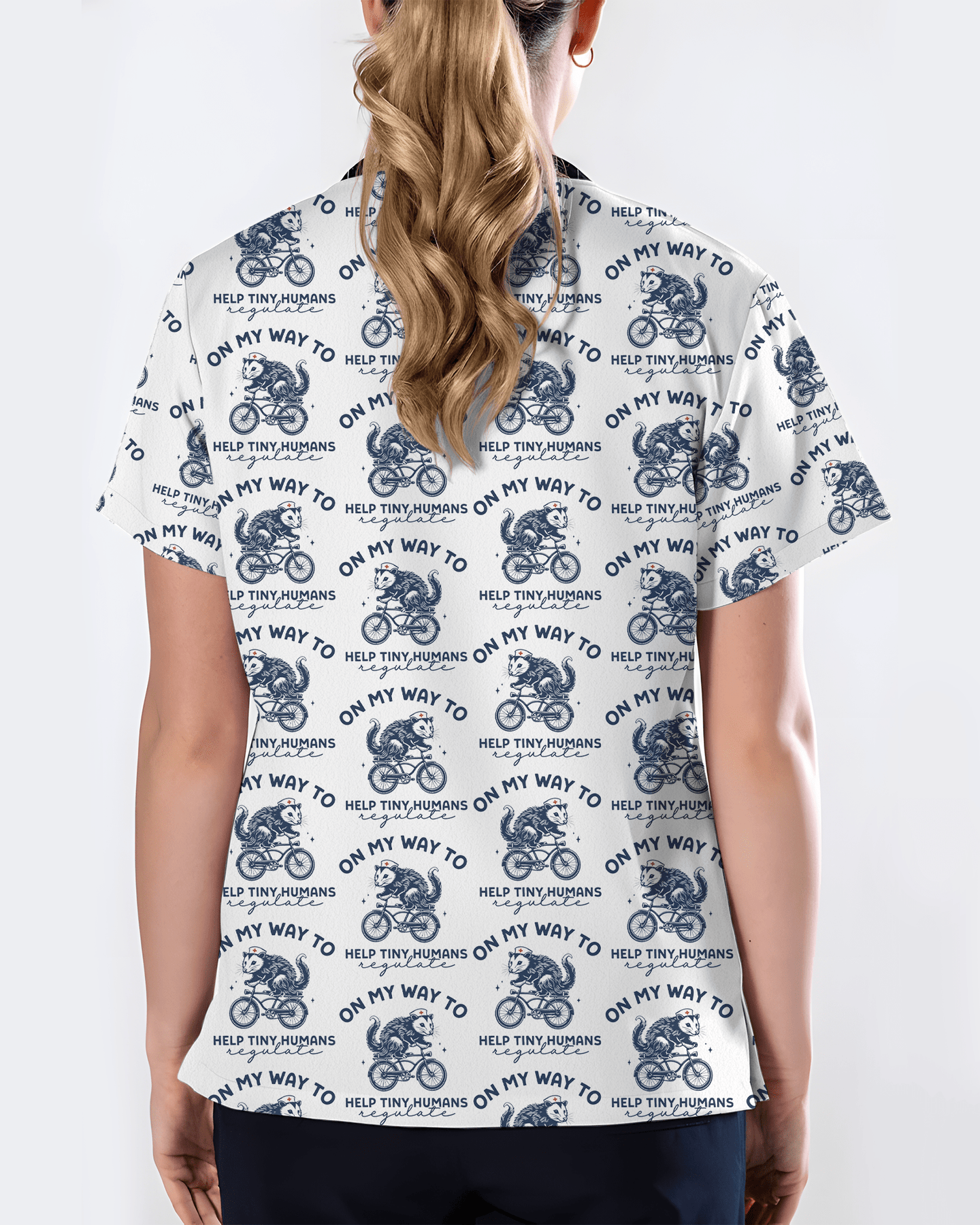 Funny Opossum Pediatric Nurse Scrub Top - Scrubloop
