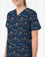Funny Reindeer Nurse Christmas Scrub Top - Scrubloop
