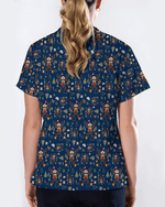 Funny Reindeer Nurse Christmas Scrub Top - Scrubloop